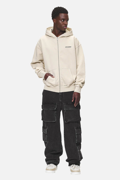 Colne Logo Oversized Sweat Jacket Washed Sand