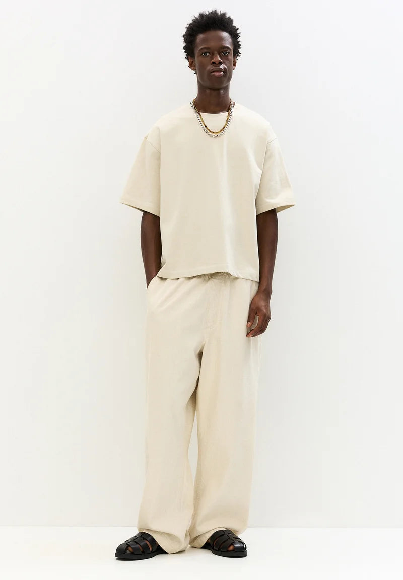 Pull & Bear CROPPED  Basic T-shirt  Ecru