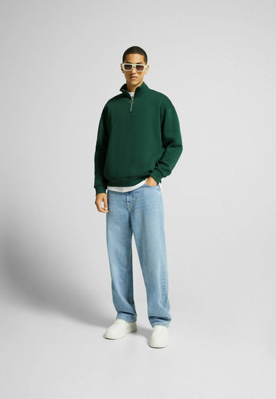Bershka HIGH NECK - Sweater - dark green