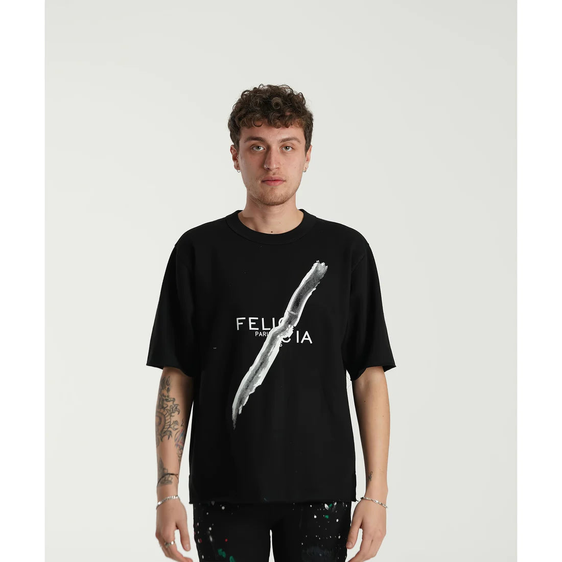 Felicia paris Stroke Print Oversize Tee