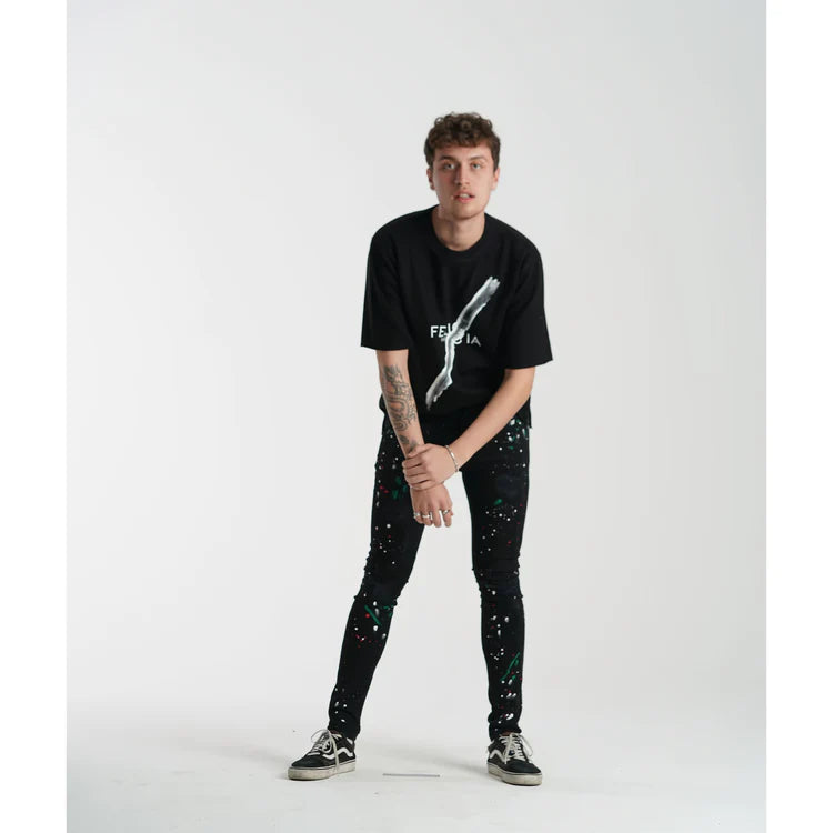 Felicia paris Stroke Print Oversize Tee