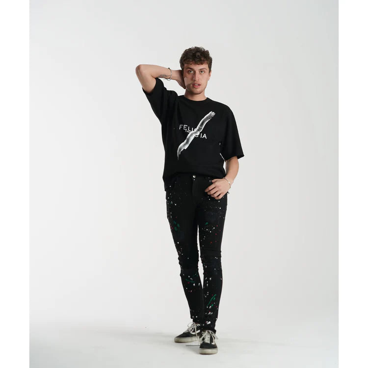 Felicia paris Stroke Print Oversize Tee