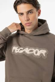 H111 anclar oversized raglan hoodie washed dust brown