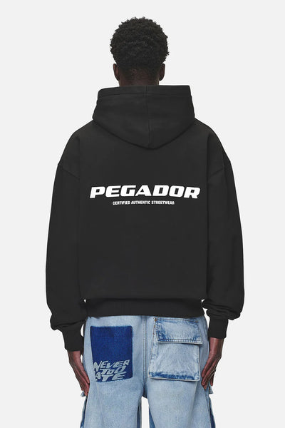 Colne Logo Oversized Hoodie Washed Black