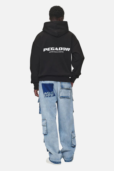 Colne Logo Oversized Hoodie Washed Black