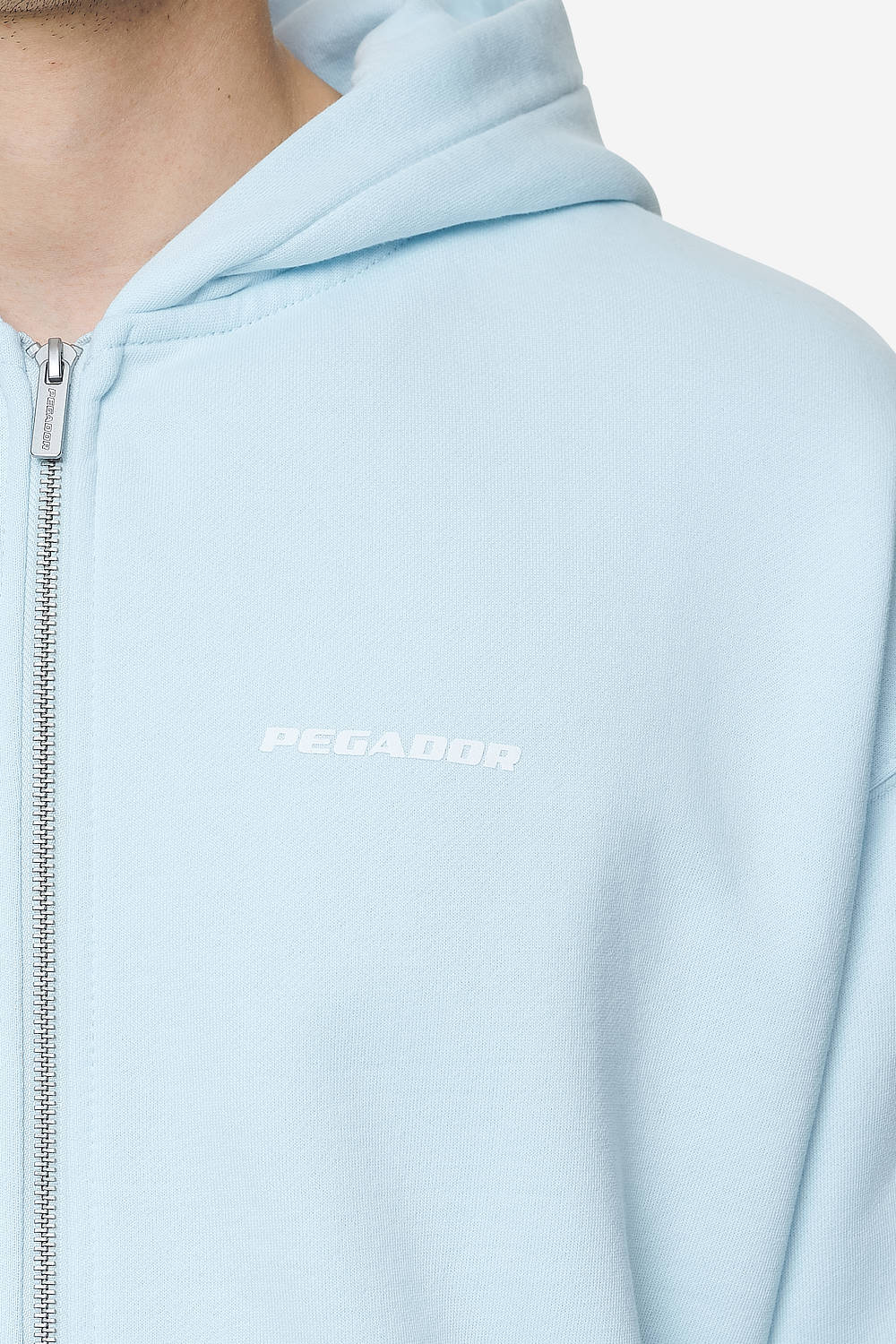 H9_Logo Oversized Sweat Jacket Washed Baby Blue White Gum
