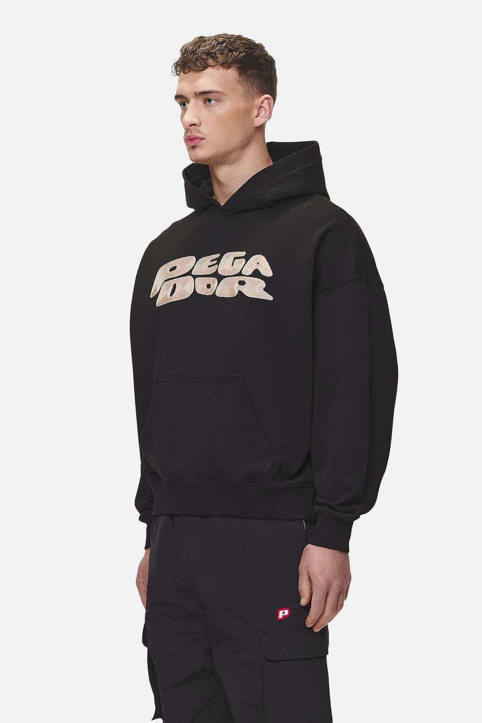 H16_Drew Terry Boxy Hoodie Washed Black