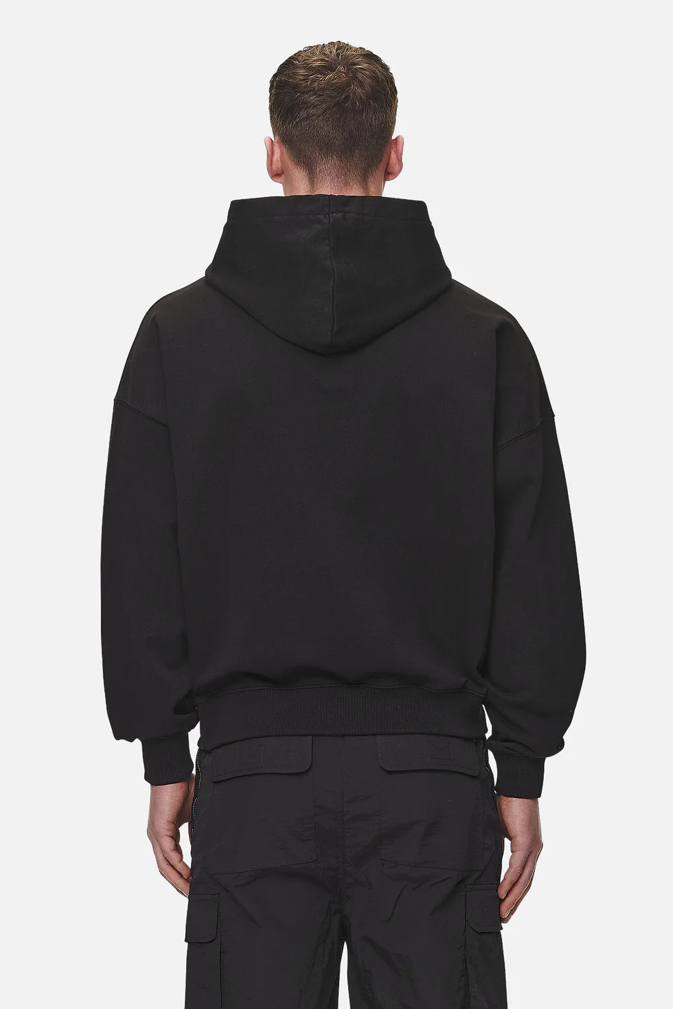 H16_Drew Terry Boxy Hoodie Washed Black
