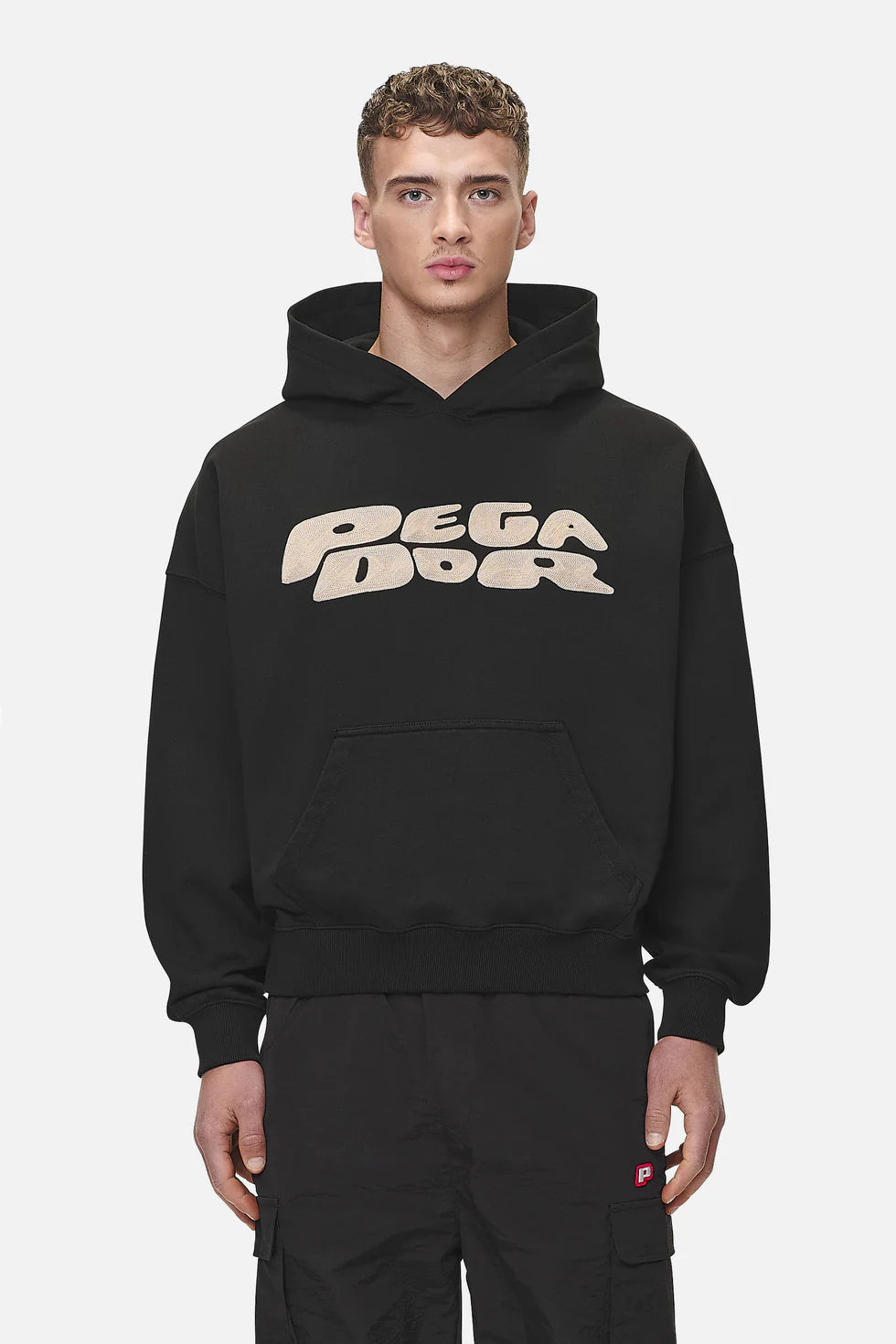 H16_Drew Terry Boxy Hoodie Washed Black
