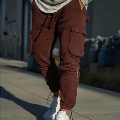 CB 206 Rambo Combat Joggers mens cargo sweats Burgundy wash