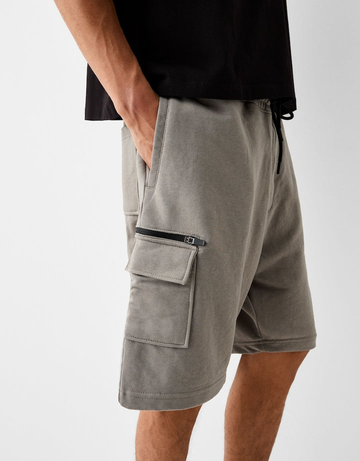 【BAON】[unisex] Hubie Nylon Banding Cargo Bermuda Pants BAON