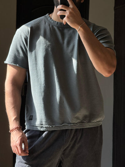 Pull & Bear Basic Oversized Tee Charcoal