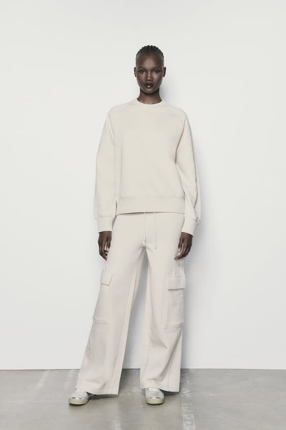 BASIC SWEATSHIRT & Trouser Set Off White