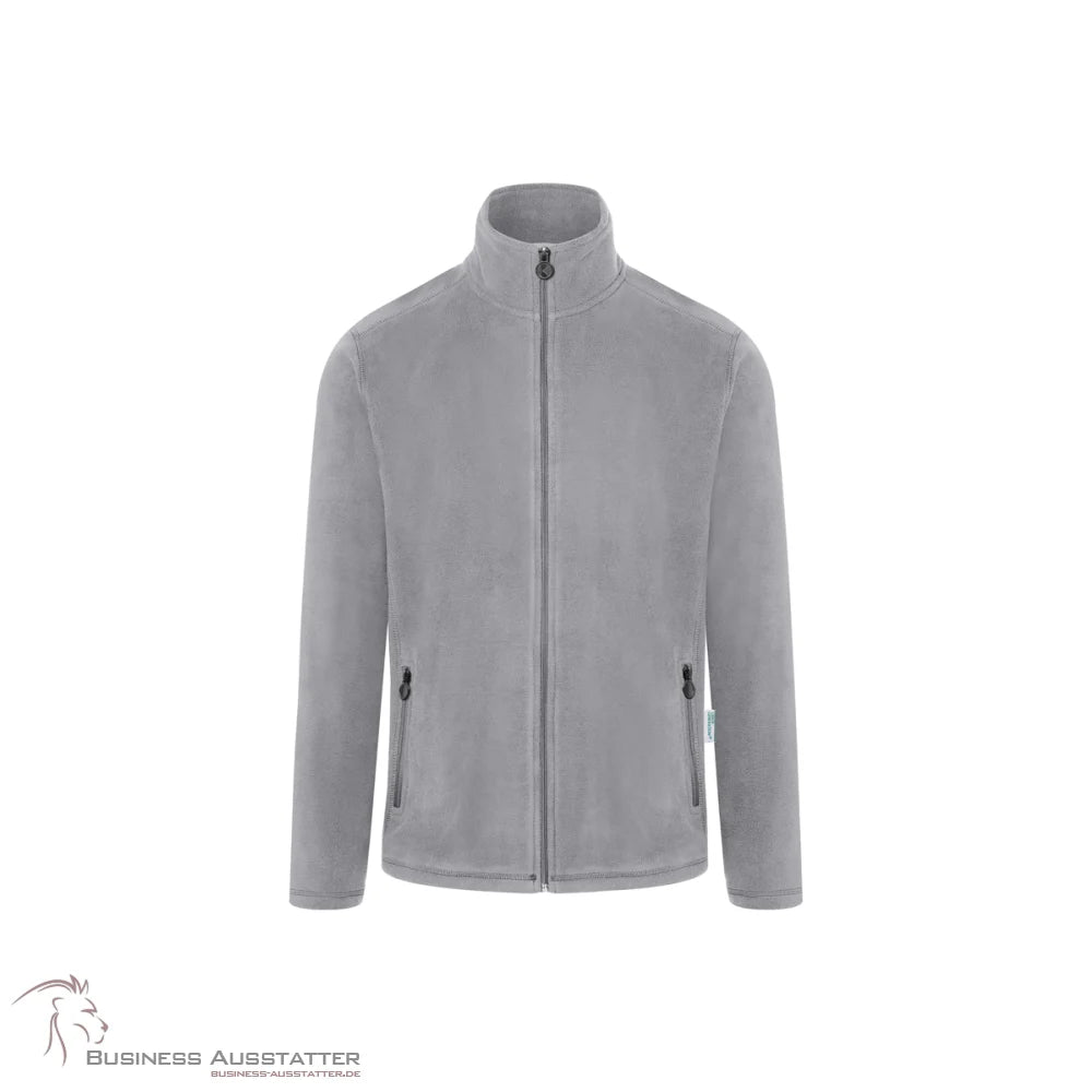 H-78 Karlowsky PASSION Men's Workwear Fleece Jacket WARM-UP Long Sleeve Stand-Up Collar Raglan Cut Polyester Easy-care Platinum Grey