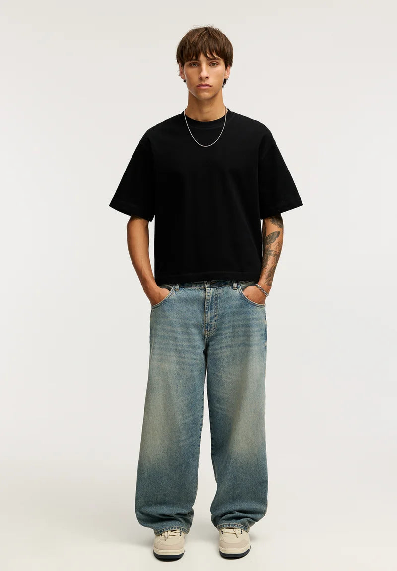 Pull & Bear CROPPED  Basic T-shirt black