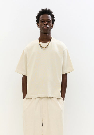 Pull & Bear CROPPED  Basic T-shirt  Ecru