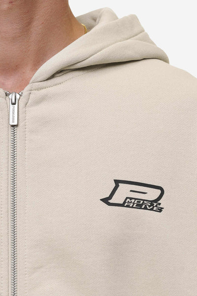 Fox Oversized Sweat Jacket Washed Light Beige