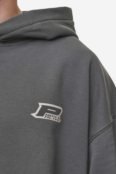 Fox Oversized Hoodie Washed Anthracite