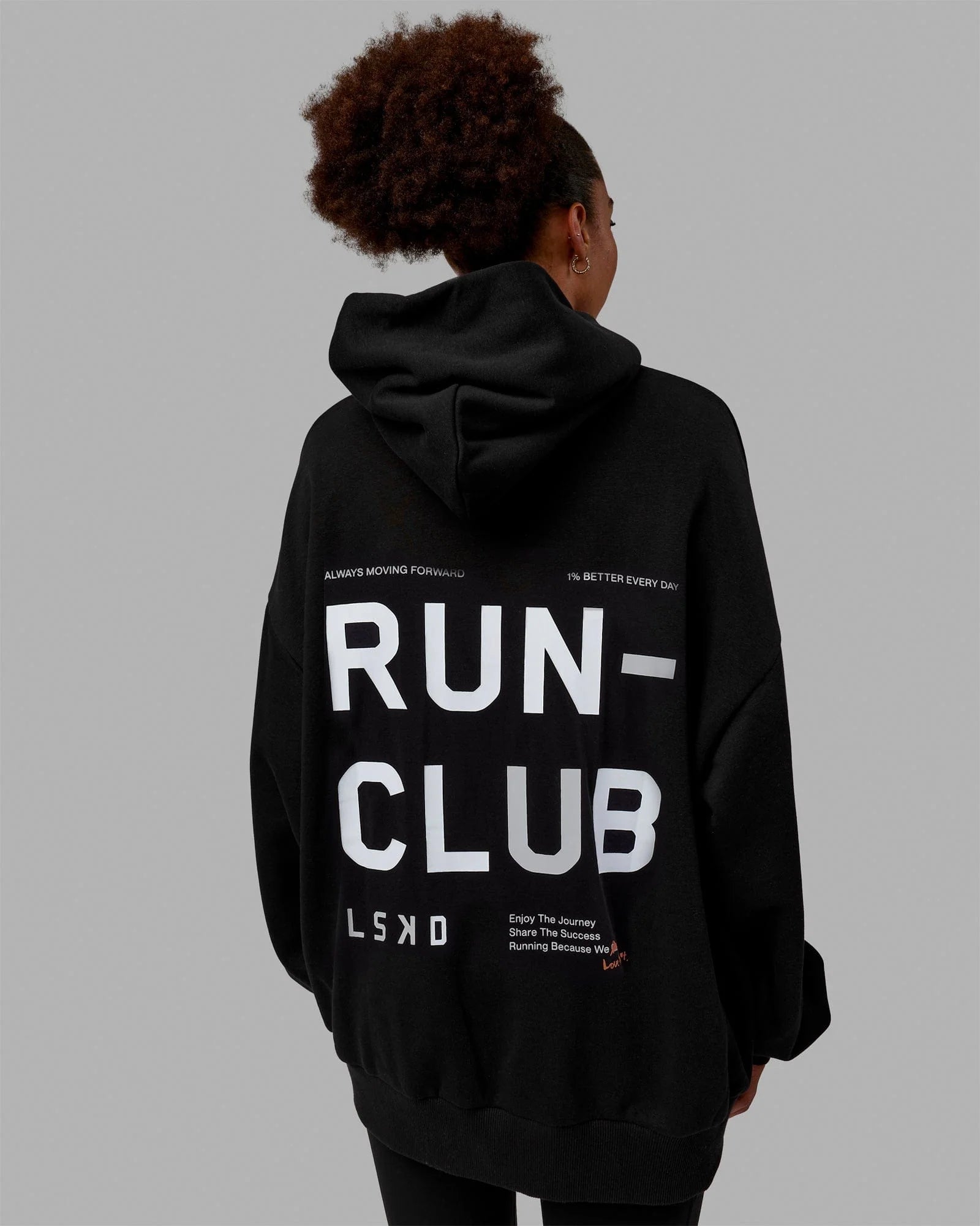 H 87 Unisex Love The Run Hoodie Oversize