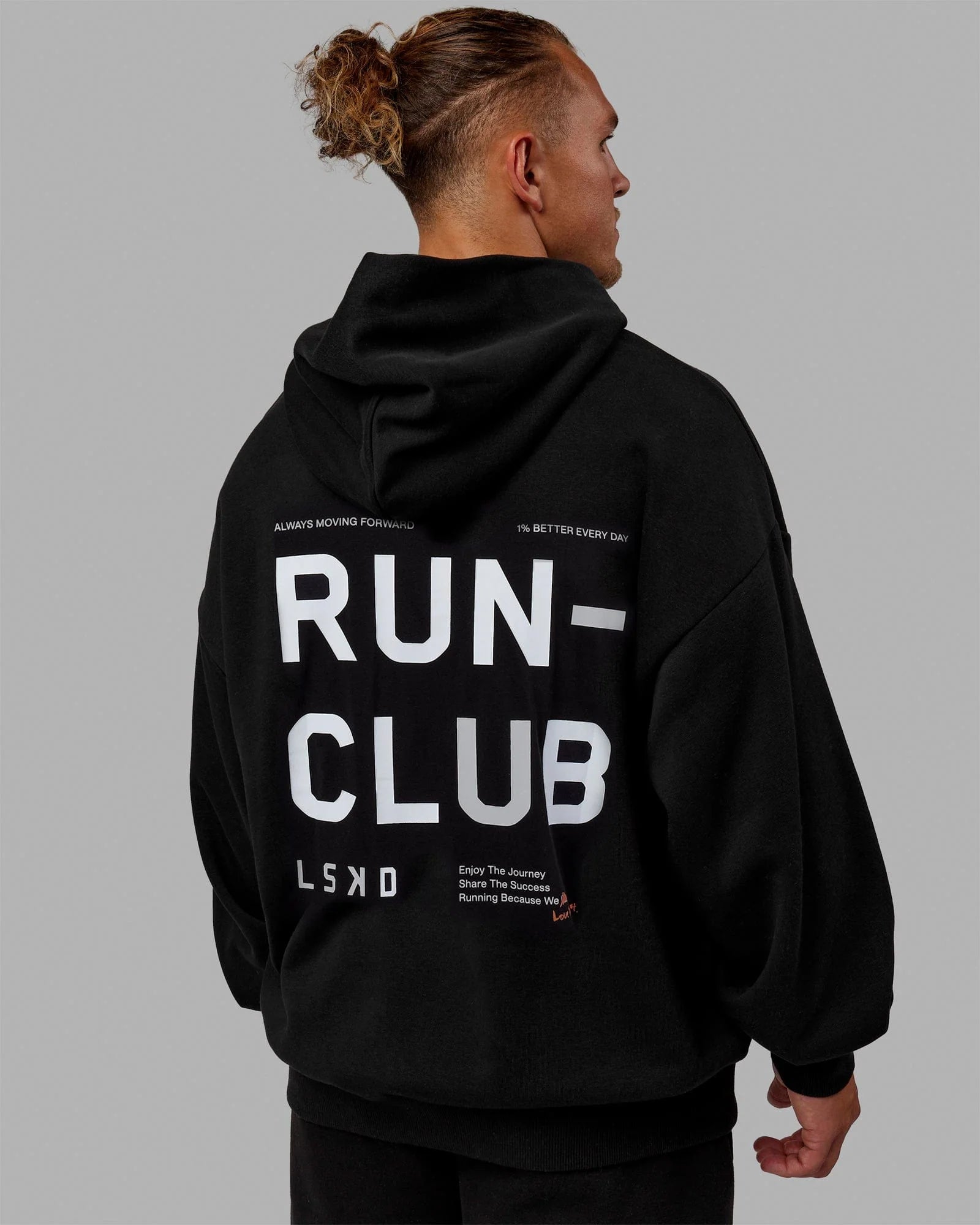 H 87 Unisex Love The Run Hoodie Oversize