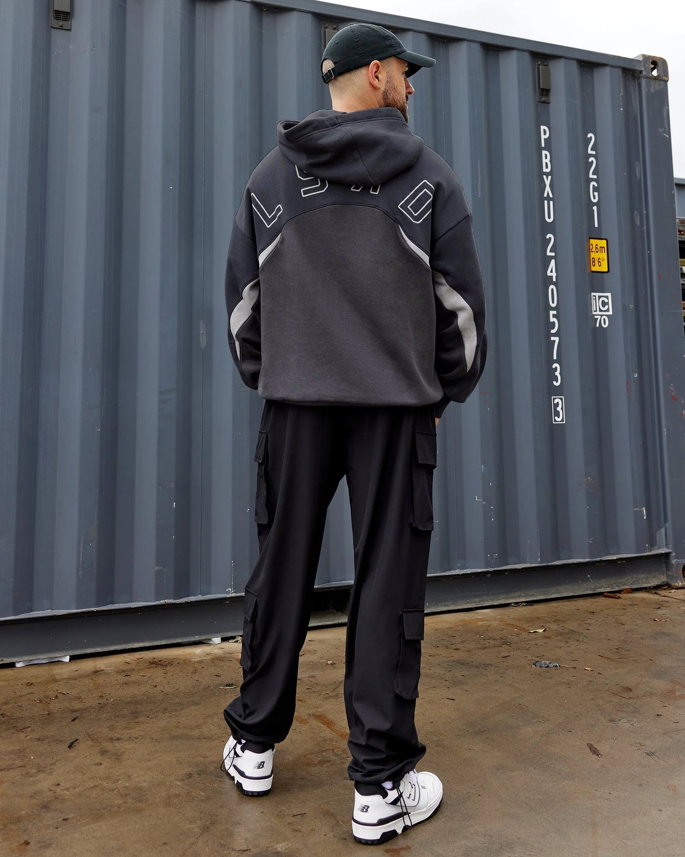 h 94 Unisex Y2K Concept Panel Hoodie Asphalt-Turbulance
