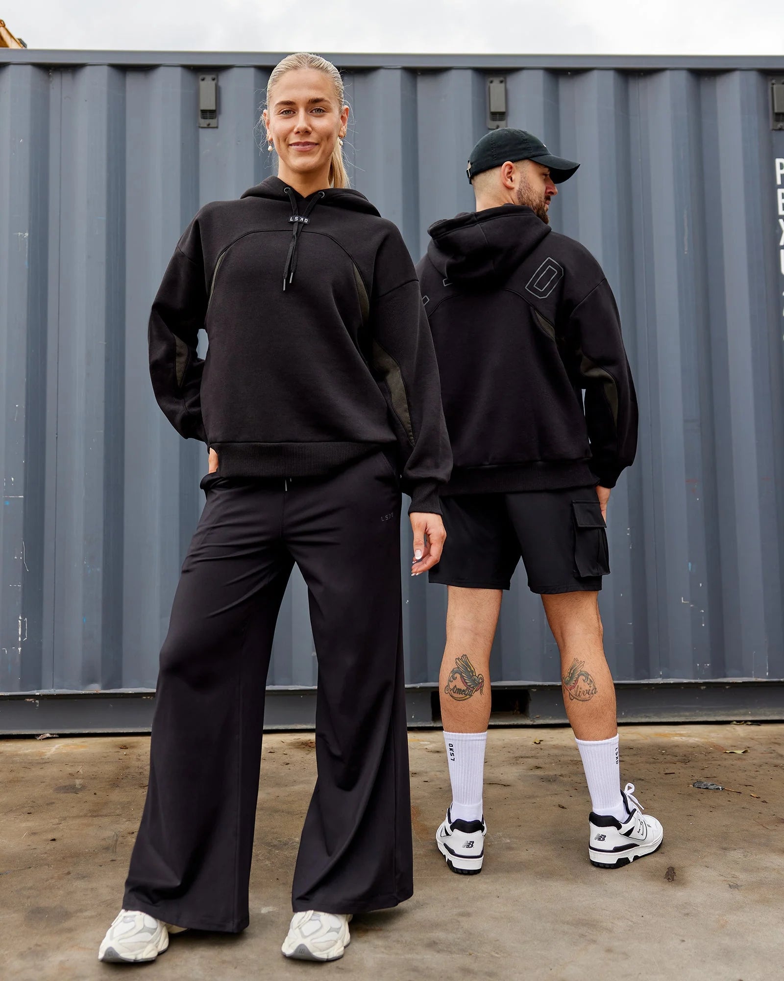 h 95 Unisex Y2K Concept Panel Hoodie Power Black-Black-Pirate Black