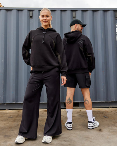 h 95 Unisex Y2K Concept Panel Hoodie Power Black-Black-Pirate Black