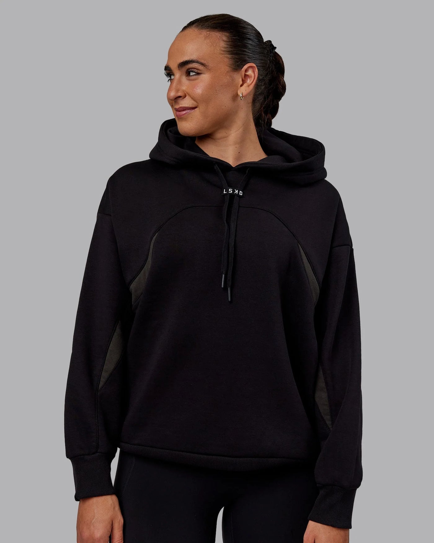h 95 Unisex Y2K Concept Panel Hoodie Power Black-Black-Pirate Black