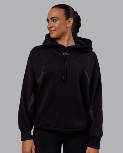 h 95 Unisex Y2K Concept Panel Hoodie Power Black-Black-Pirate Black
