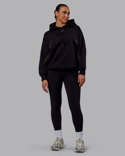h 95 Unisex Y2K Concept Panel Hoodie Power Black-Black-Pirate Black