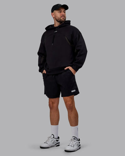h 95 Unisex Y2K Concept Panel Hoodie Power Black-Black-Pirate Black