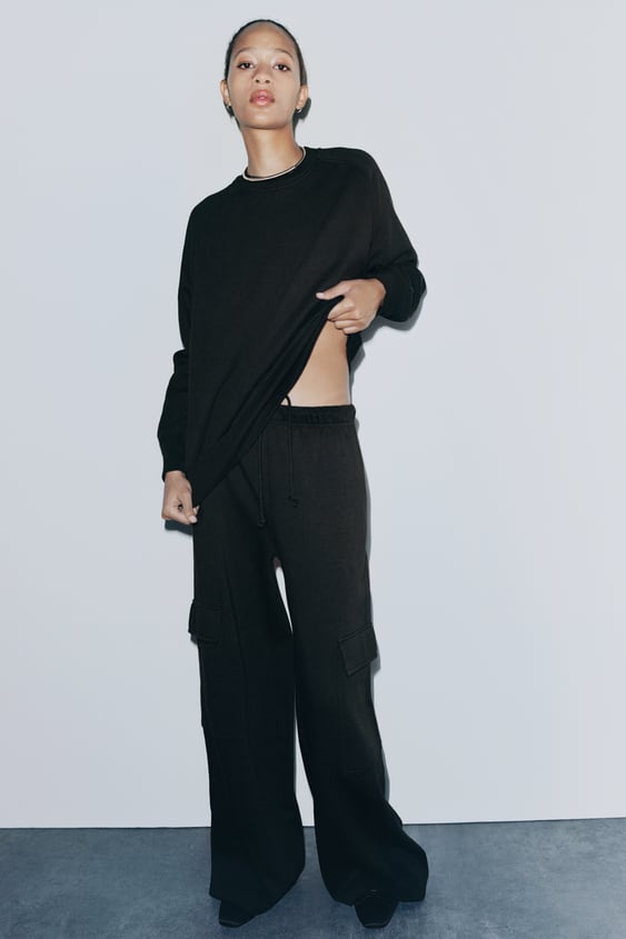 BASIC SWEATSHIRT & Trouser Set Black